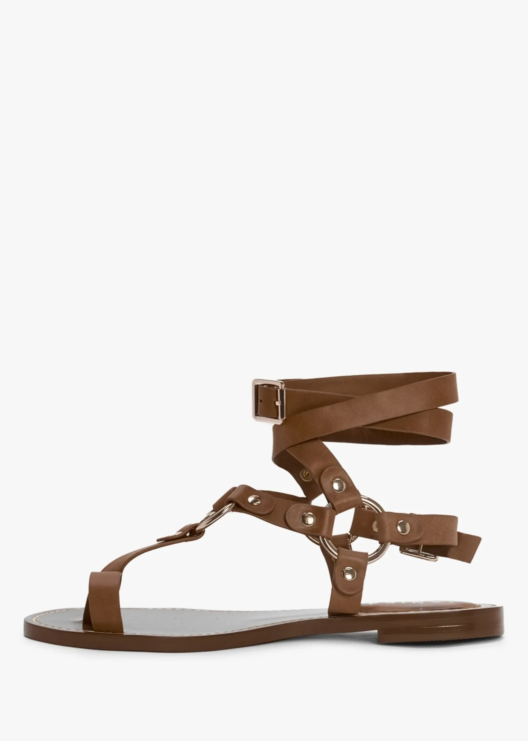 Daniel Sophie Tan Leather Ankle Tie Sandals