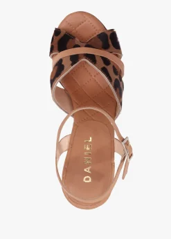 Darcey Leopard Calf Hair Platform Heeled Sandals