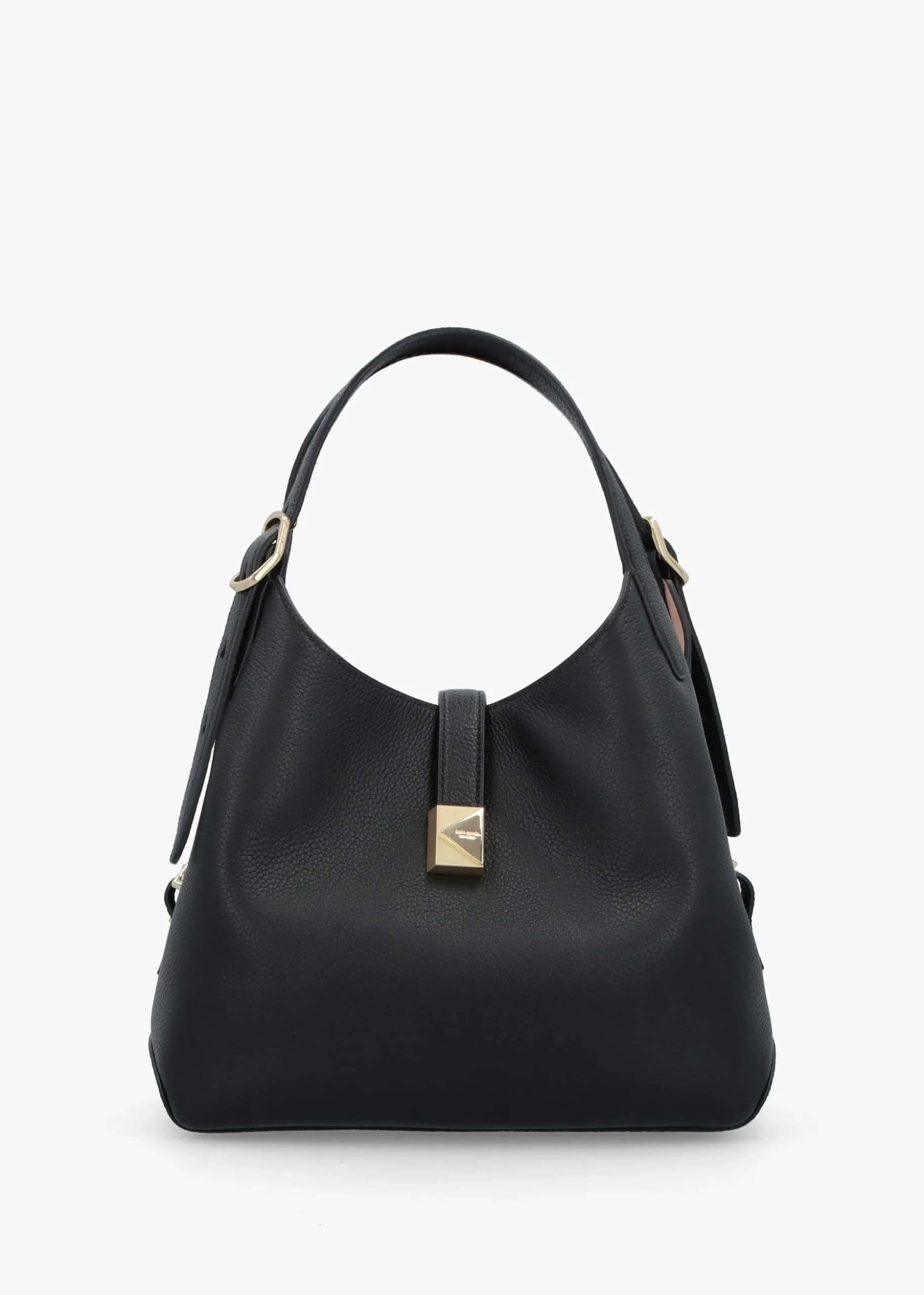 Deco Black Leather Cross-Body Tote Bag