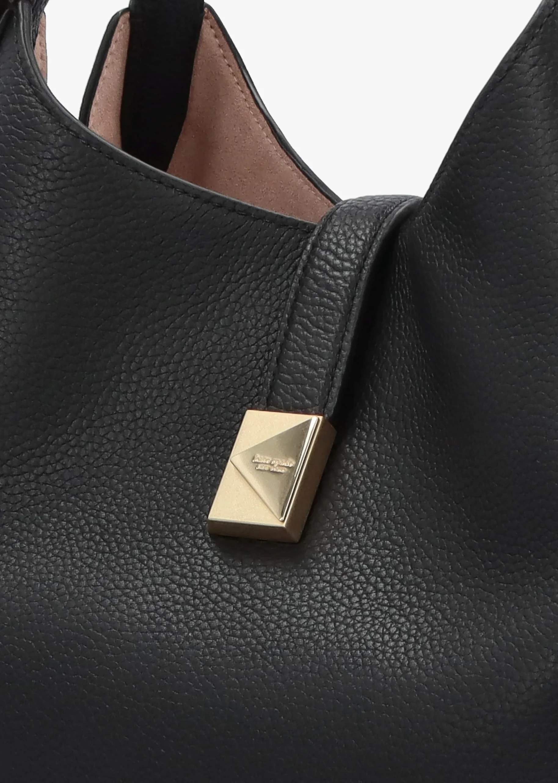 Deco Black Leather Cross-Body Tote Bag