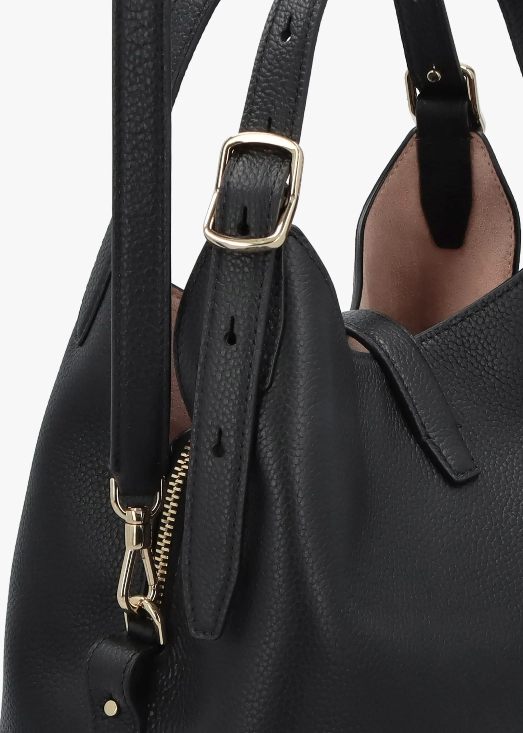 Deco Black Leather Cross-Body Tote Bag