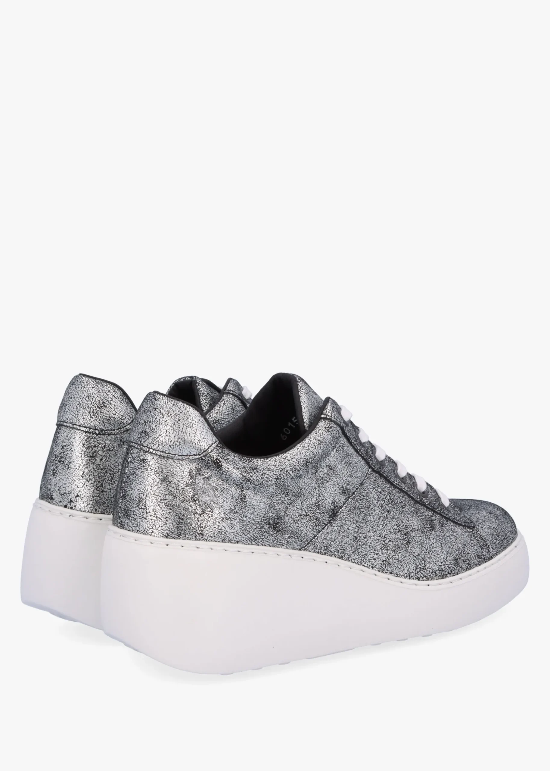 Delf II Silver Leather Wedge Trainers
