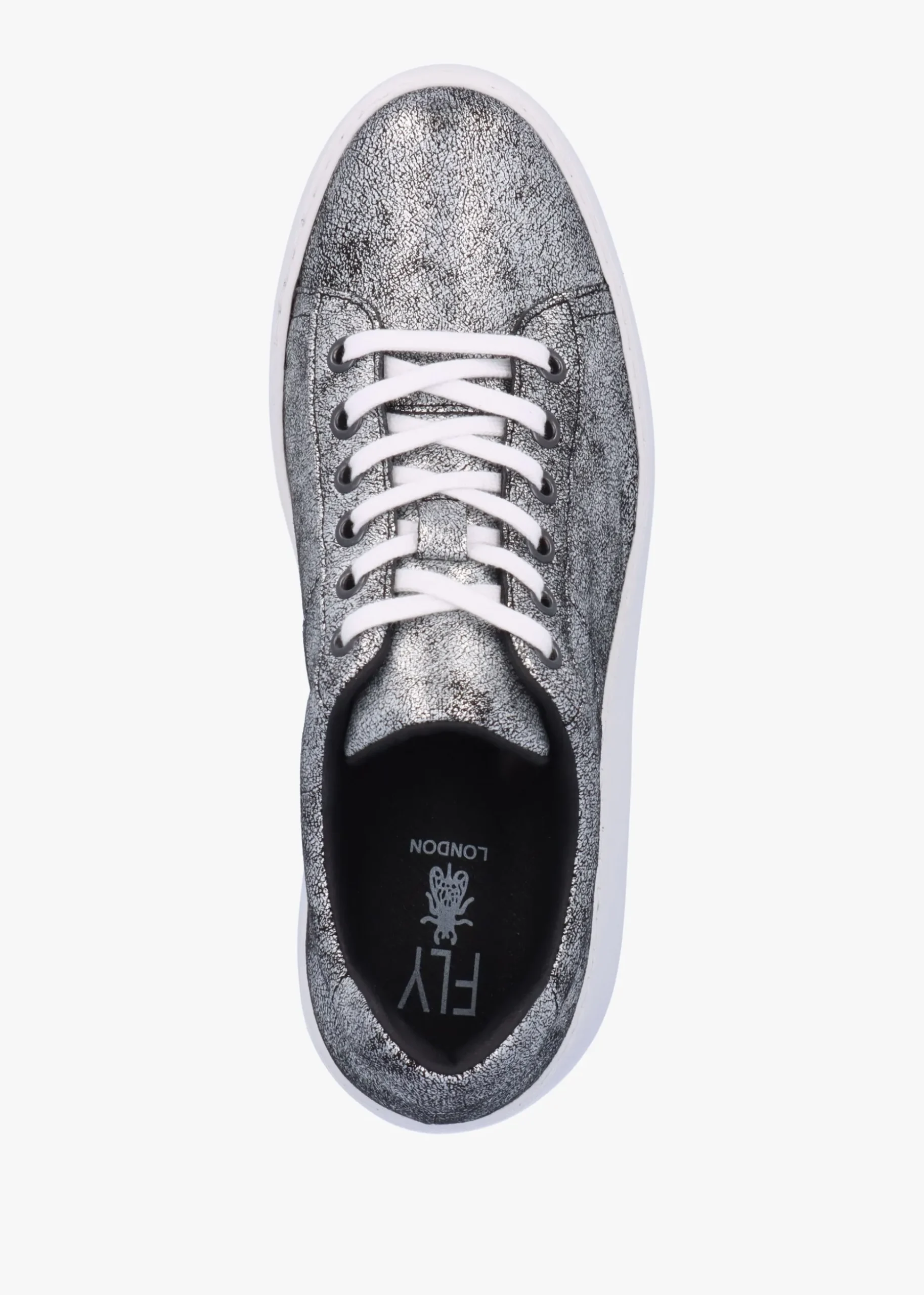Delf II Silver Leather Wedge Trainers