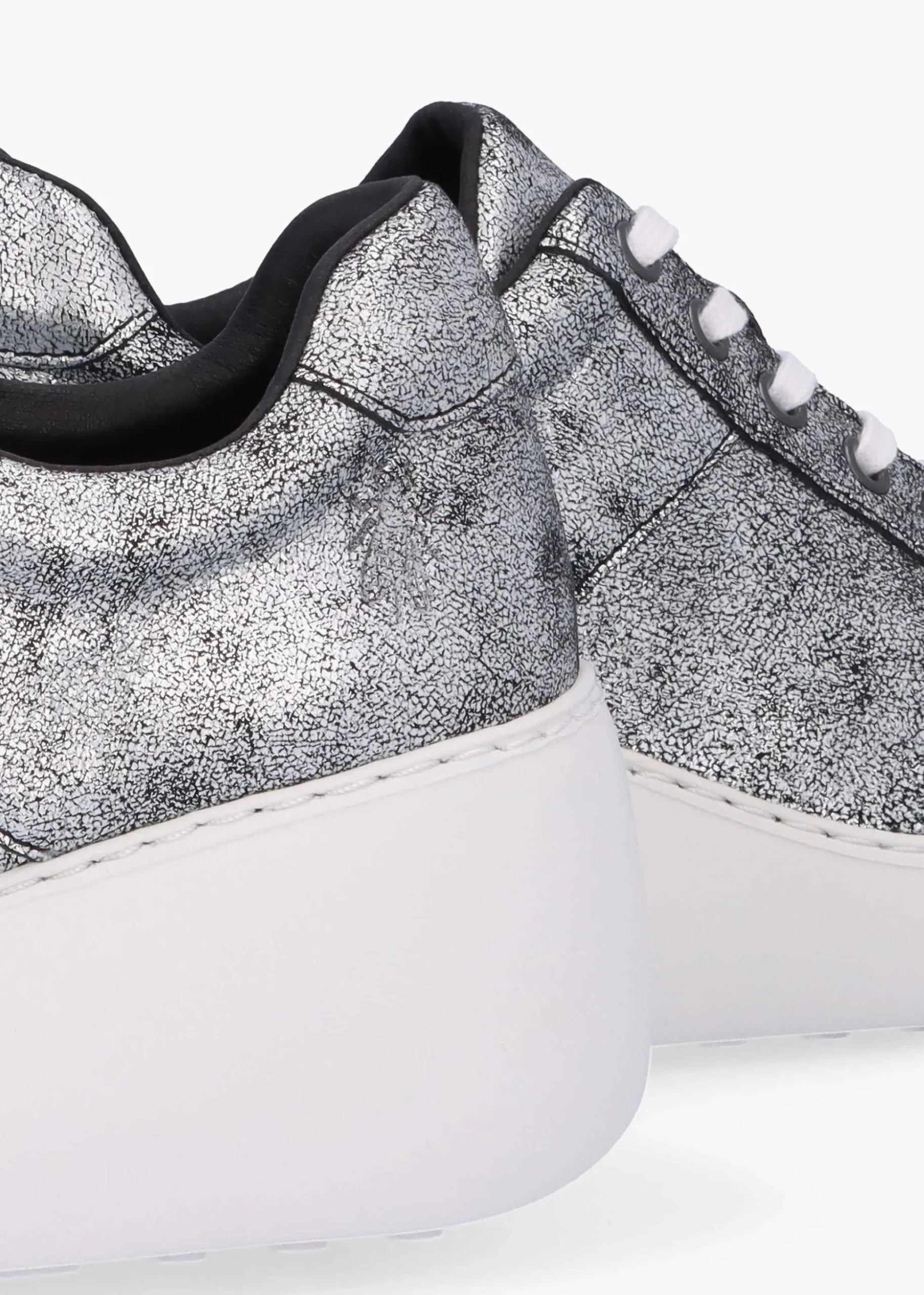 Delf II Silver Leather Wedge Trainers