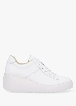 Delf II White Leather Wedge Trainers