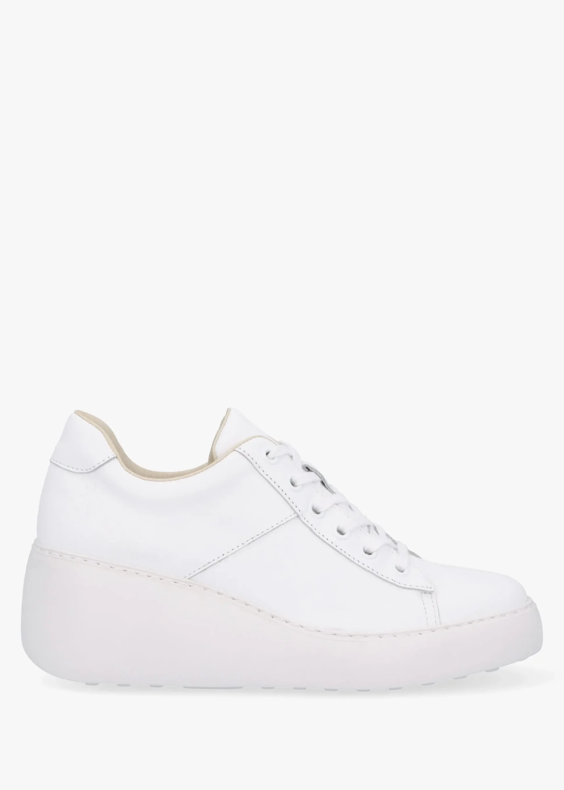 Delf II White Leather Wedge Trainers