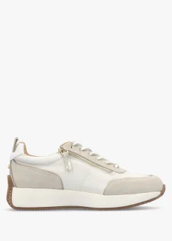 Delphinea White Leather & Suede Trainers