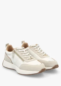 Delphinea White Leather & Suede Trainers