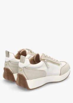 Delphinea White Leather & Suede Trainers