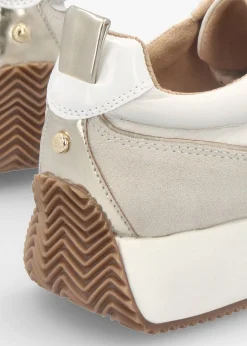 Delphinea White Leather & Suede Trainers