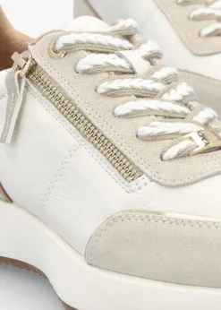 Delphinea White Leather & Suede Trainers