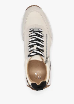 Delphinea White Leopard Pony Hair Leather & Suede Trainers