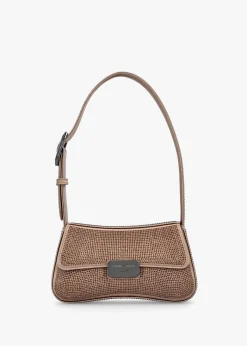 Diamante Satin Bronze Evening Bag