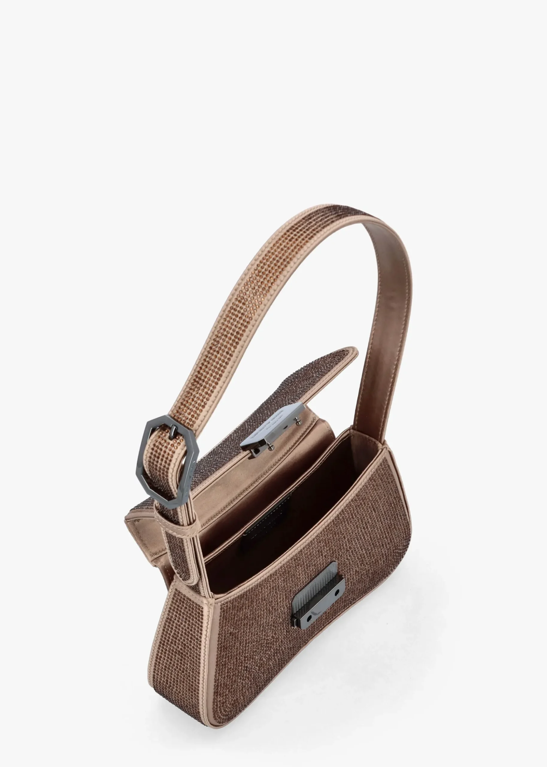 Diamante Satin Bronze Evening Bag