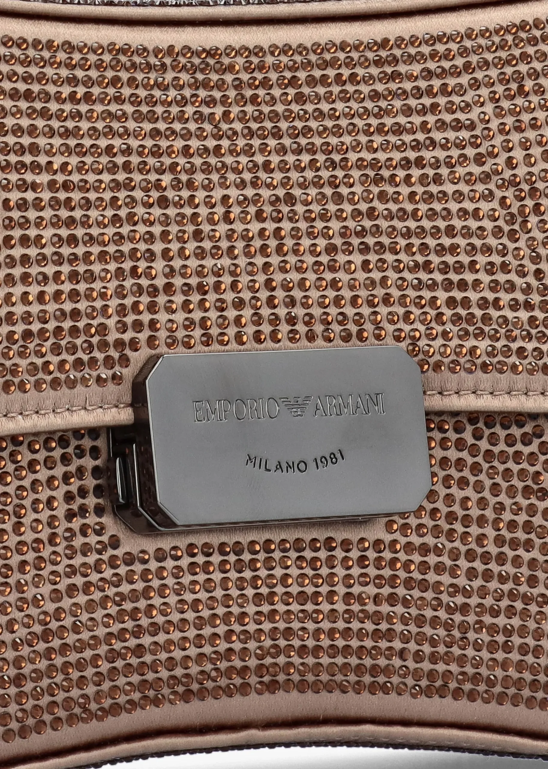 Diamante Satin Bronze Evening Bag