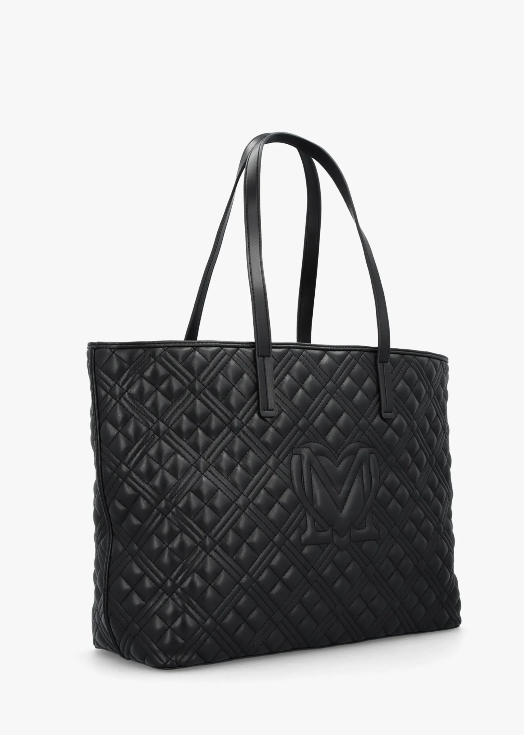 Diamond Quilt Black Tote Bag