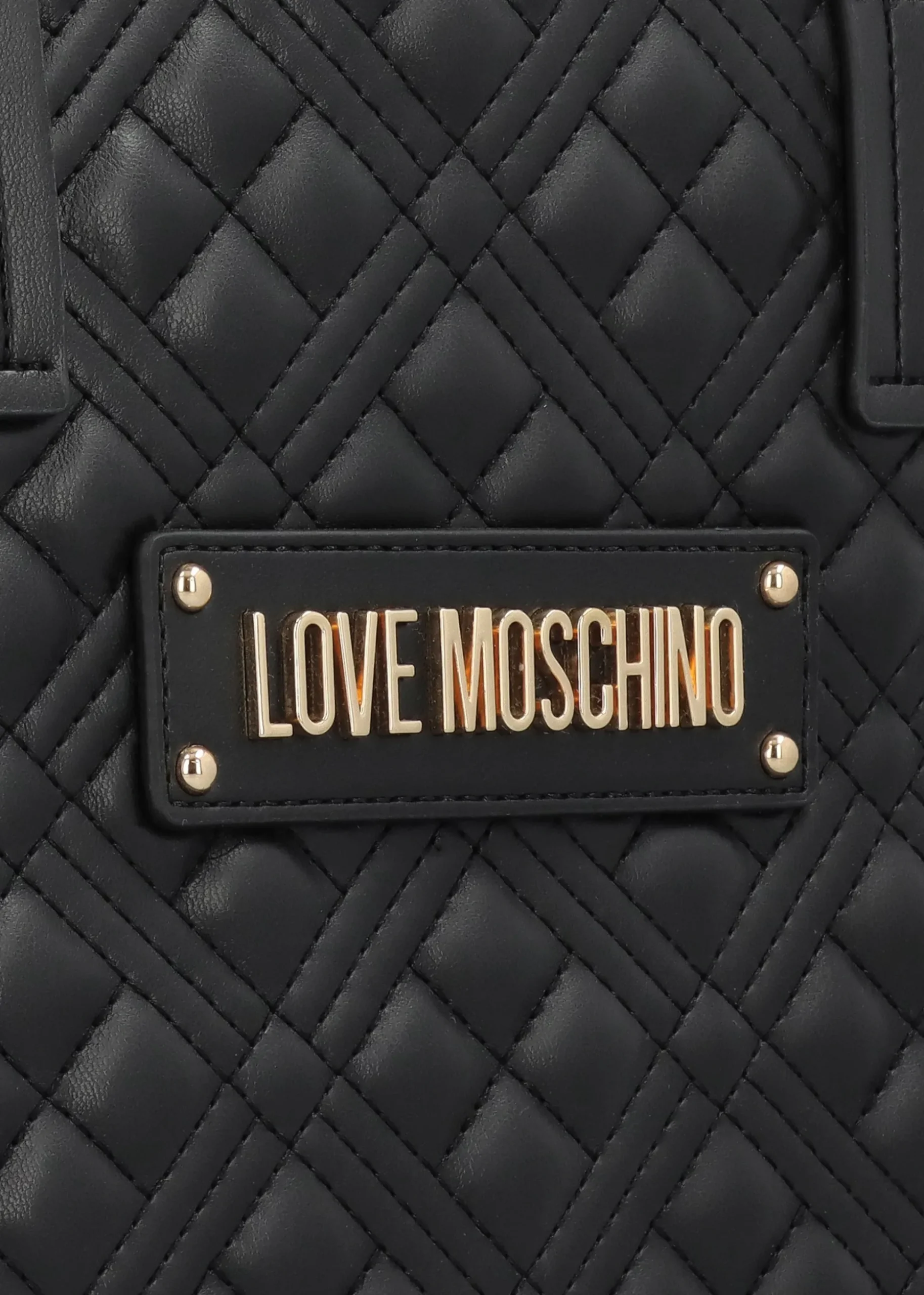 Diamond Quilt Black Tote Bag
