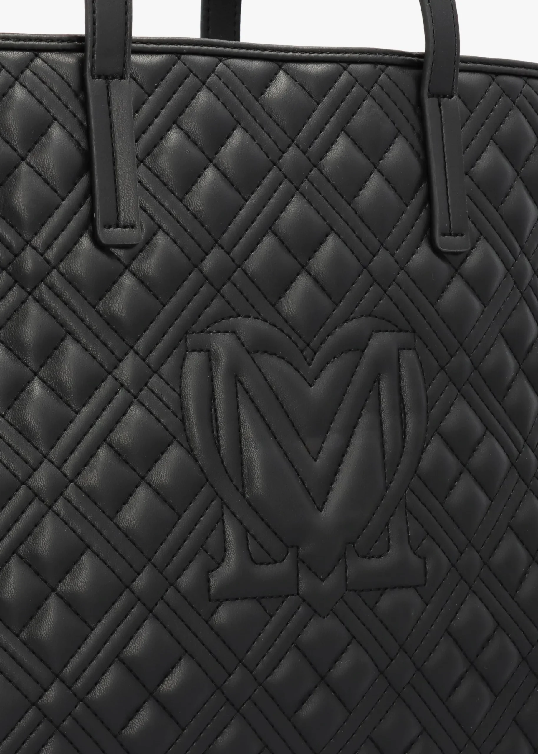 Diamond Quilt Black Tote Bag