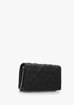 Diamond Quilt Flapover II Nero Cross-Body Bag