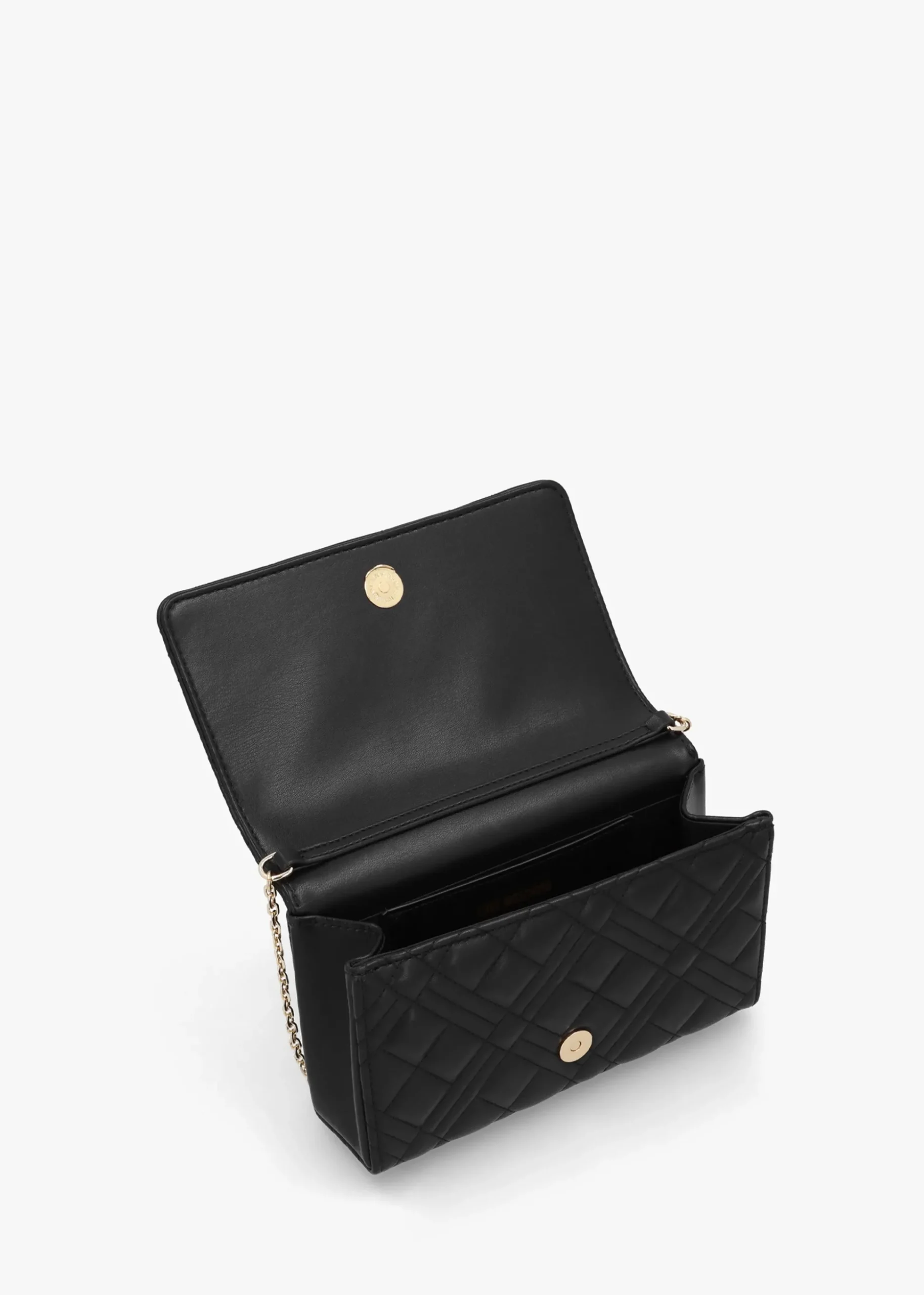 Diamond Quilt Flapover II Nero Cross-Body Bag