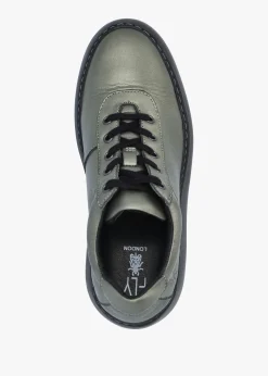 Dipo Graphite Leather Wedge Trainers