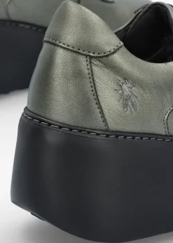 Dipo Graphite Leather Wedge Trainers