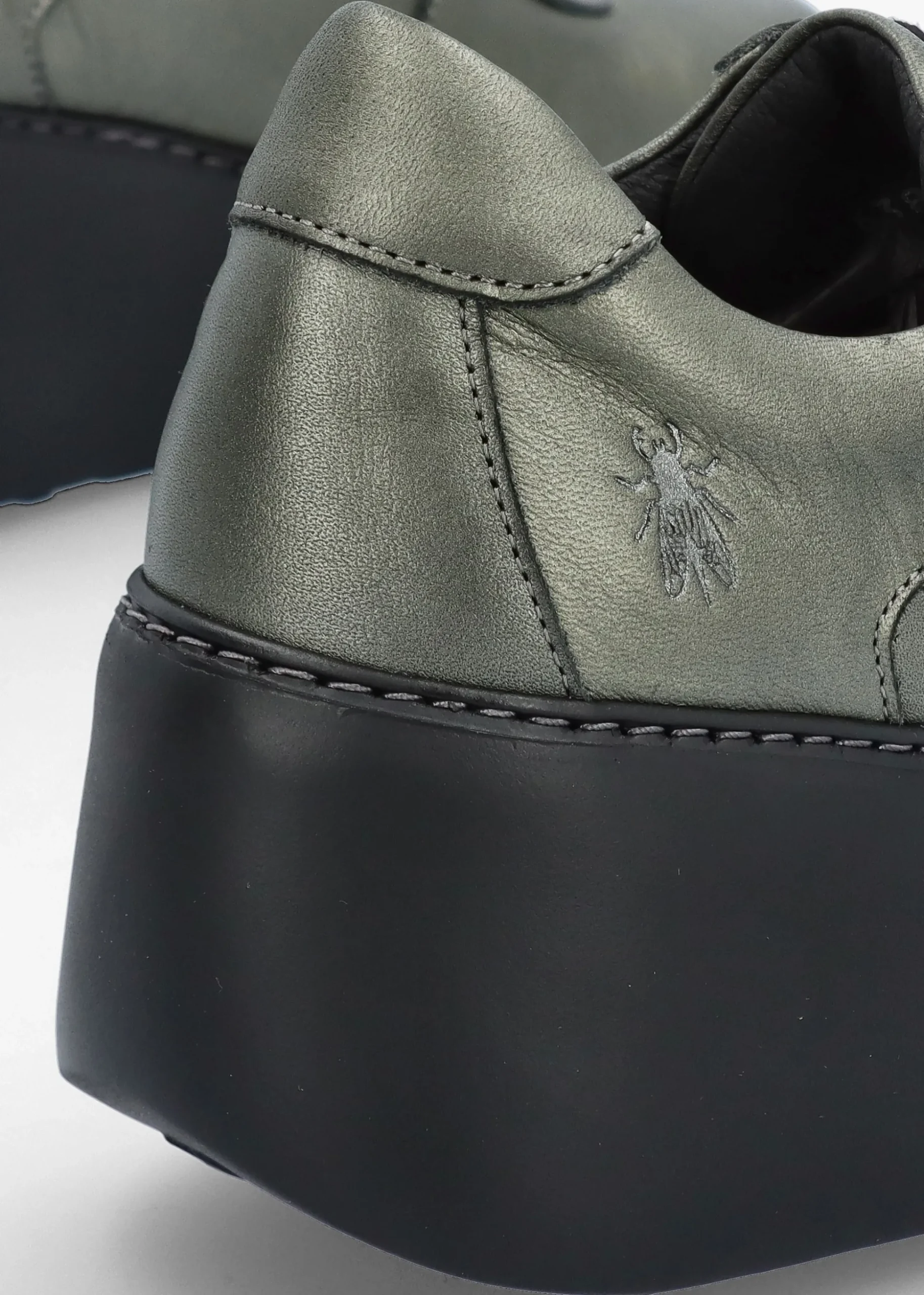 Dipo Graphite Leather Wedge Trainers