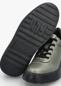 Dipo Graphite Leather Wedge Trainers