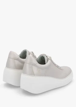 Dipo Silver Leather Wedge Trainers