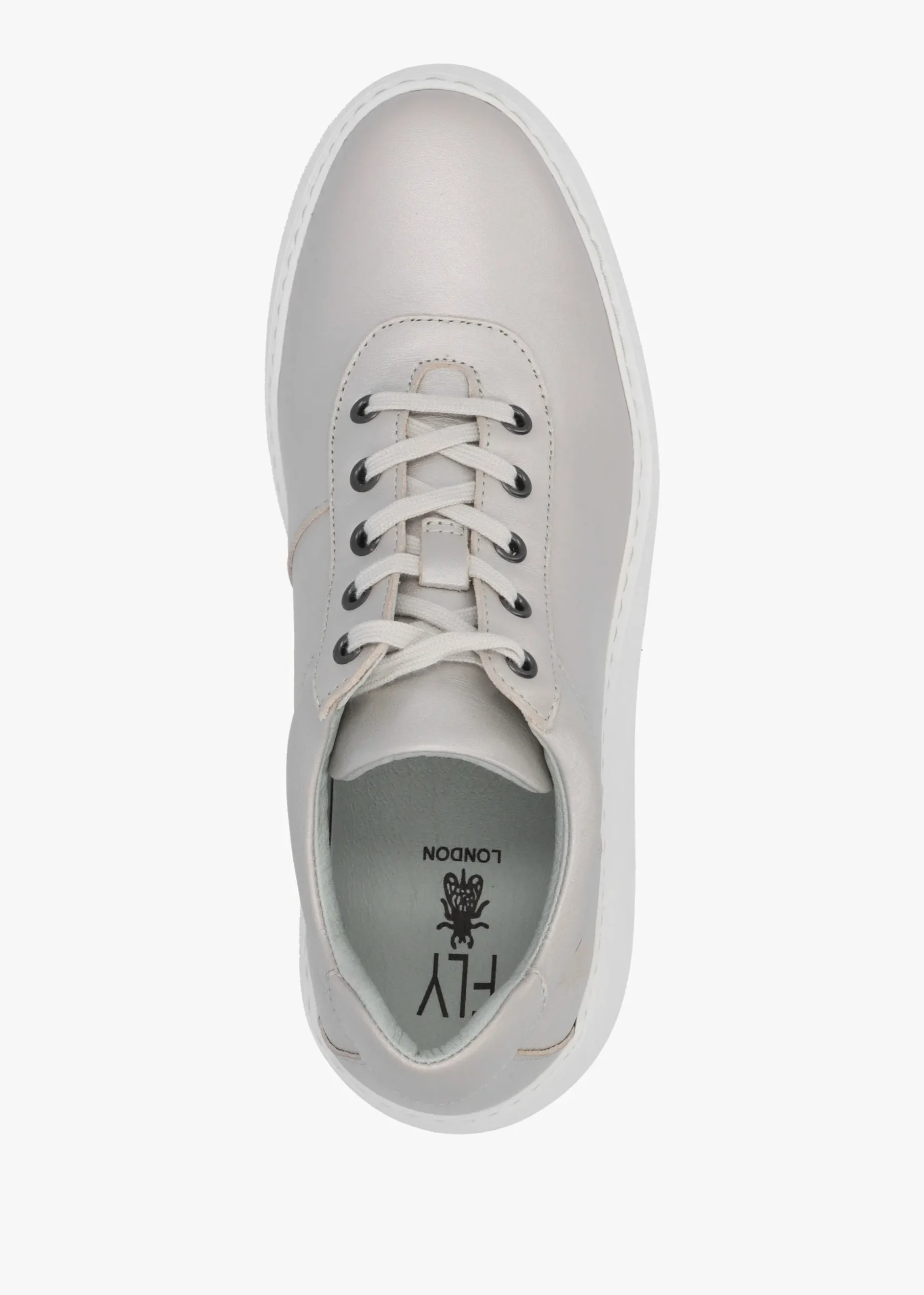 Dipo Silver Leather Wedge Trainers