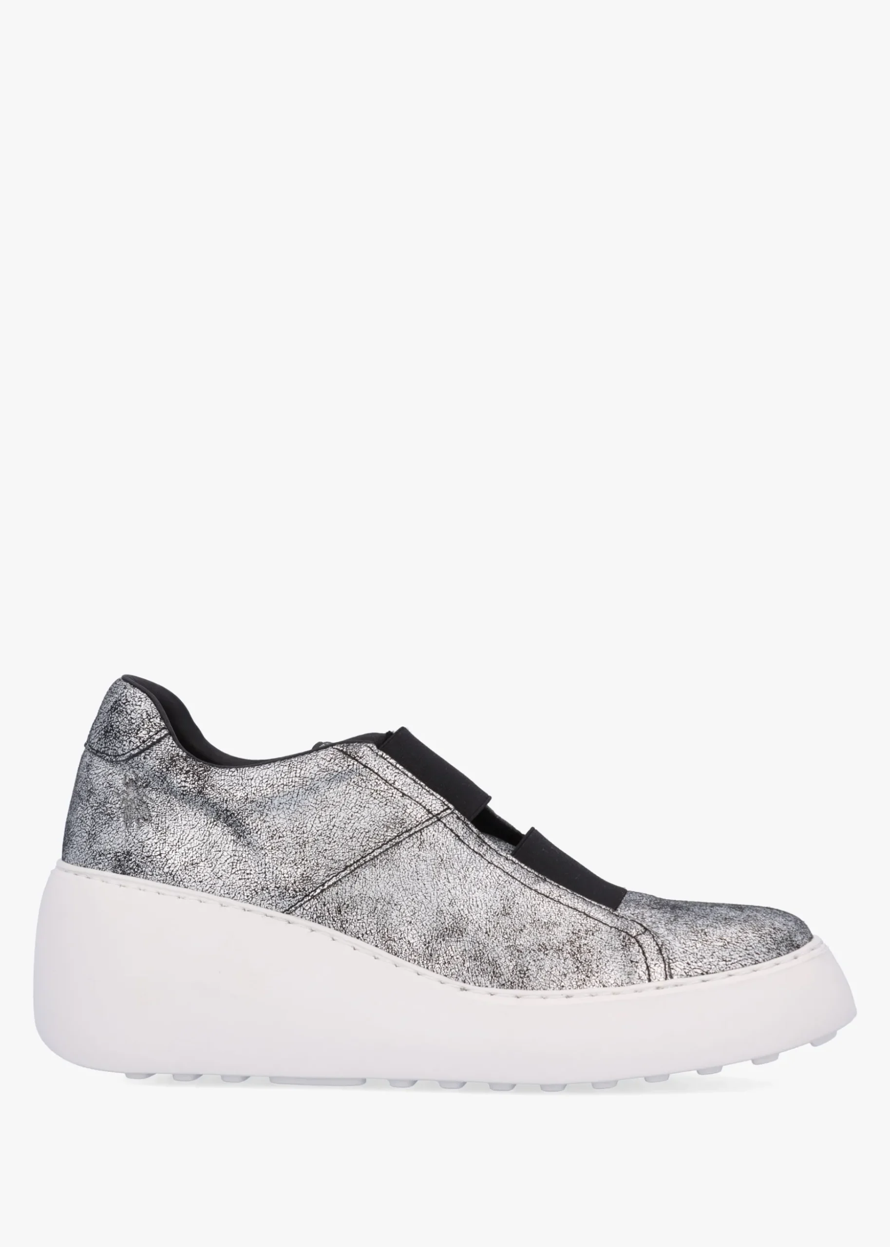Dito II Silver Leather Wedge Trainers