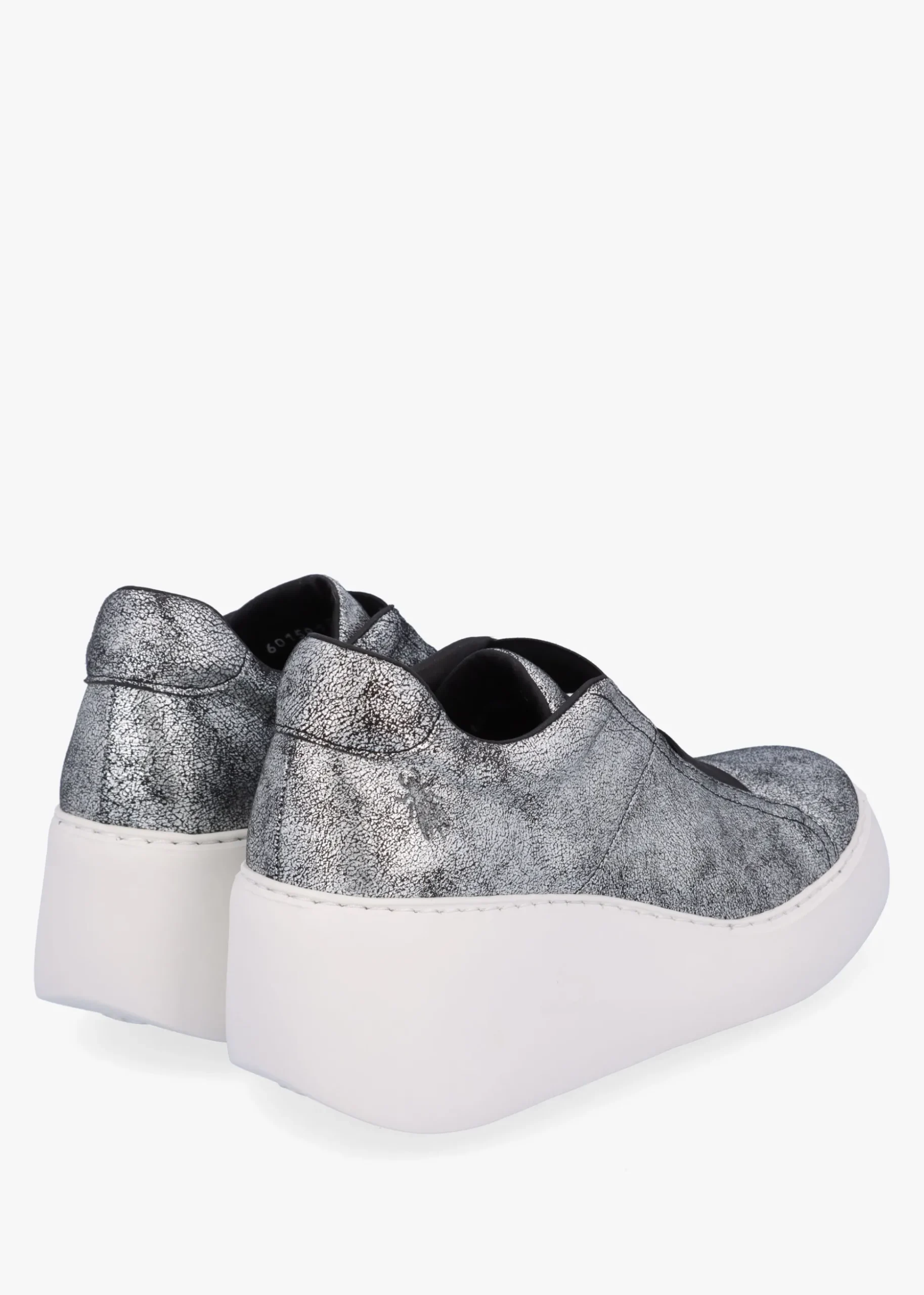 Dito II Silver Leather Wedge Trainers