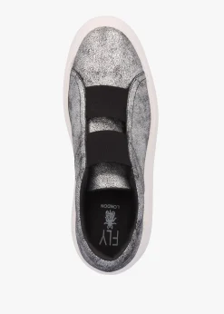 Dito II Silver Leather Wedge Trainers