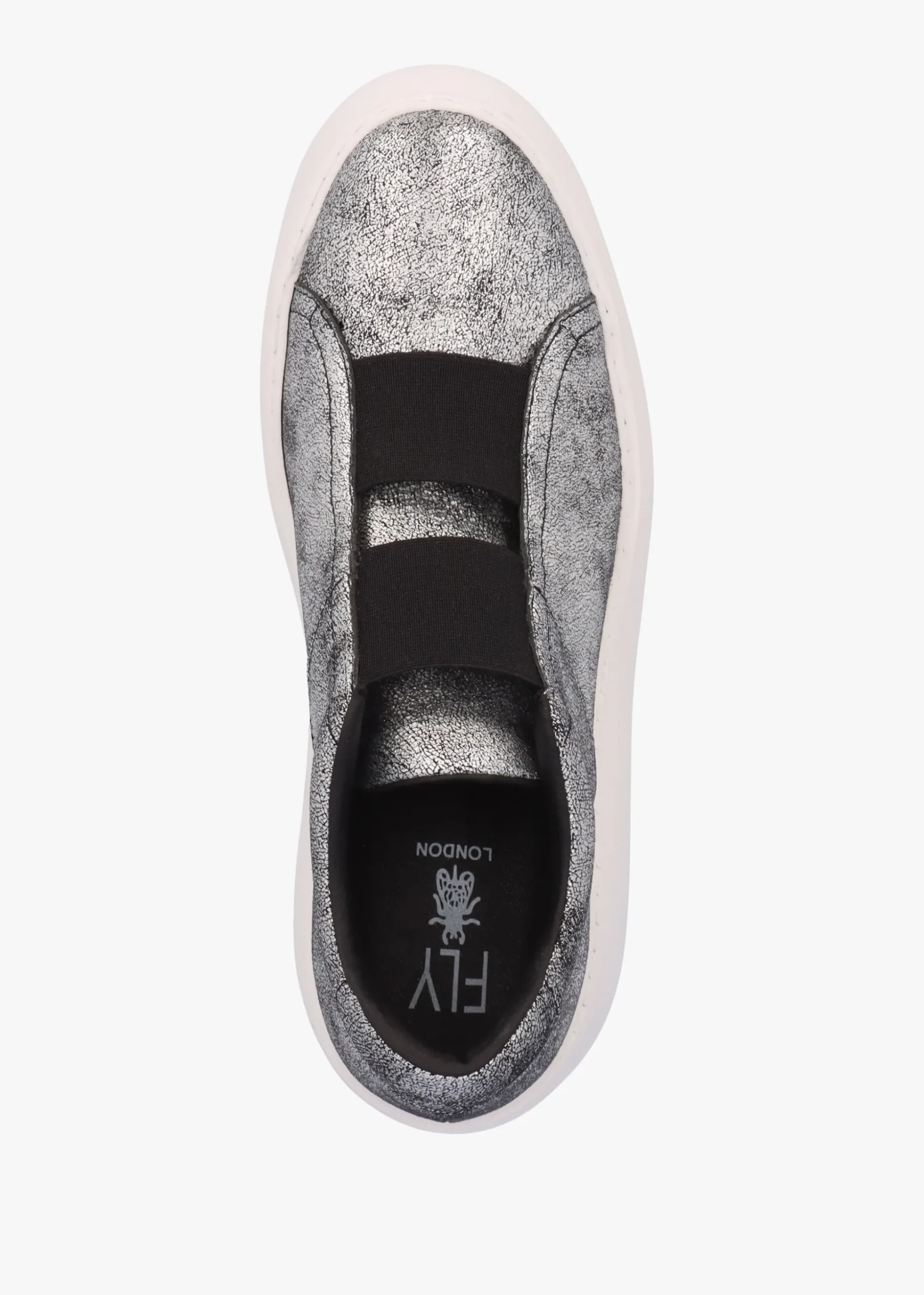 Dito II Silver Leather Wedge Trainers