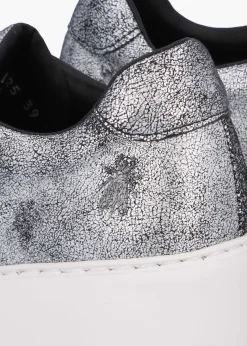 Dito II Silver Leather Wedge Trainers