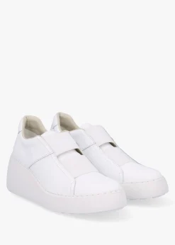 Dito II White Leather Wedge Trainers