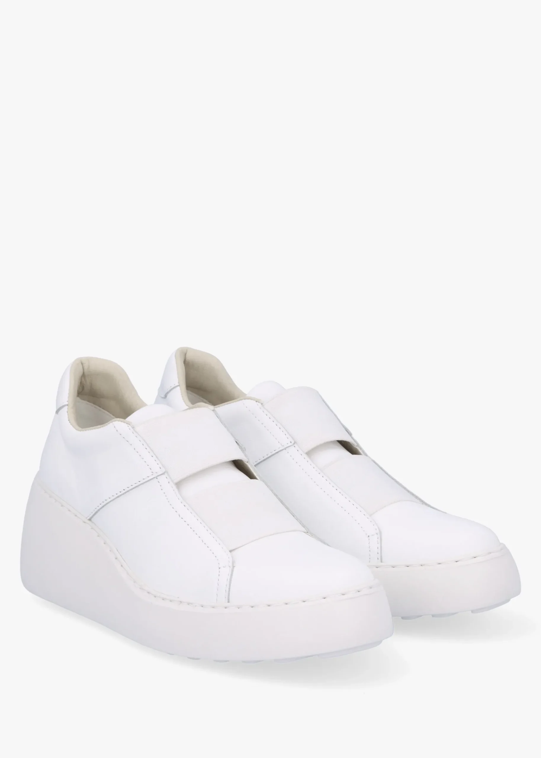 Dito II White Leather Wedge Trainers