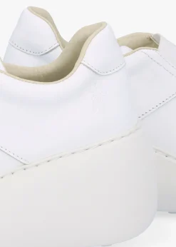 Dito II White Leather Wedge Trainers