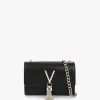 Divina Black Gold Pebbled Shoulder Bag