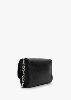 Divina Black Gold Pebbled Shoulder Bag