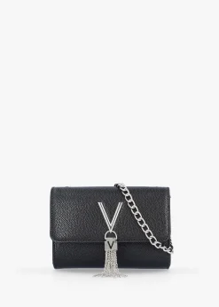 Divina Black Silver Pebbled Shoulder Bag