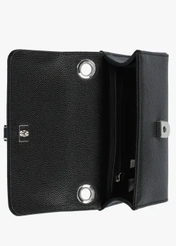 Divina Black Silver Pebbled Shoulder Bag