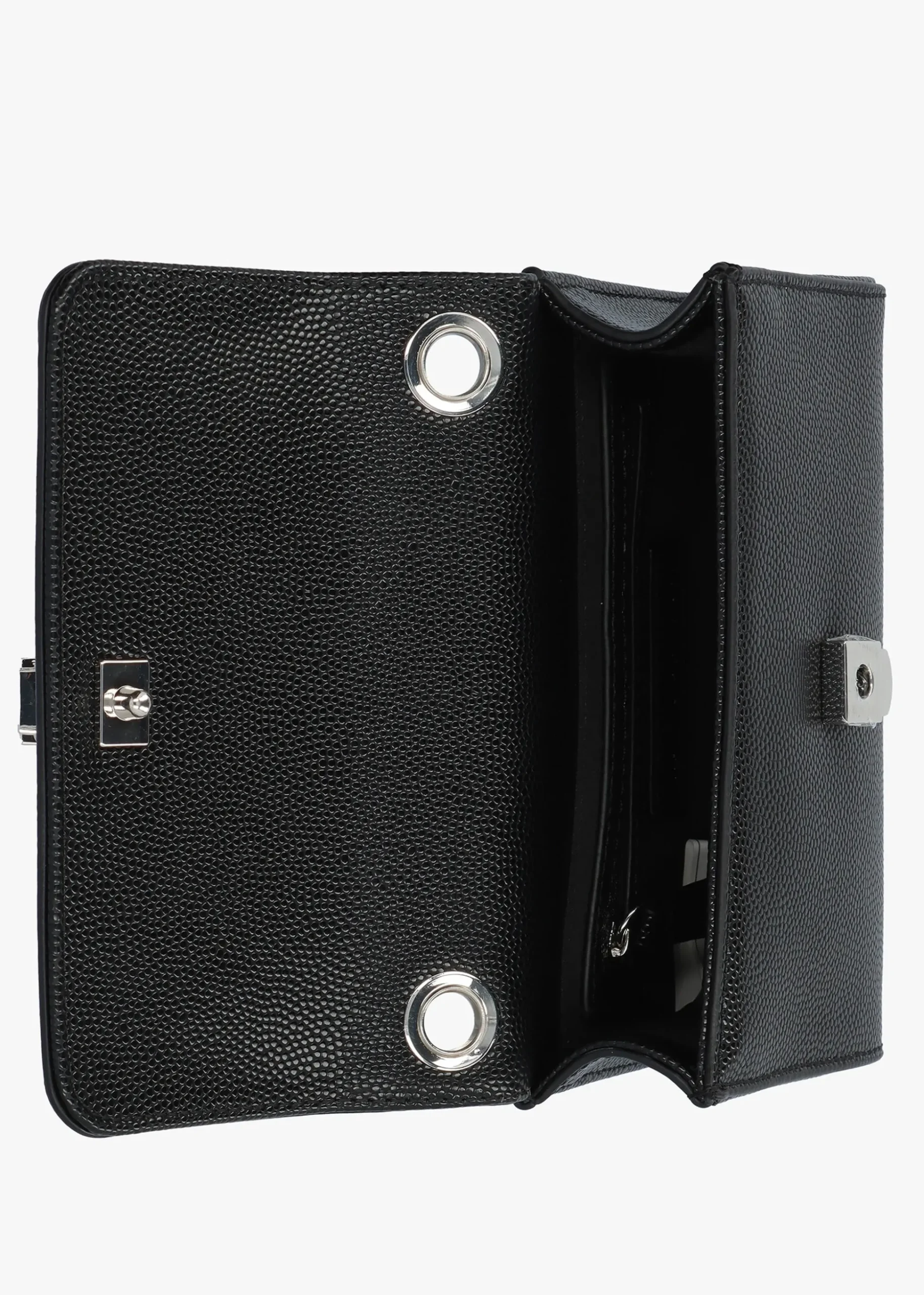 Divina Black Silver Pebbled Shoulder Bag