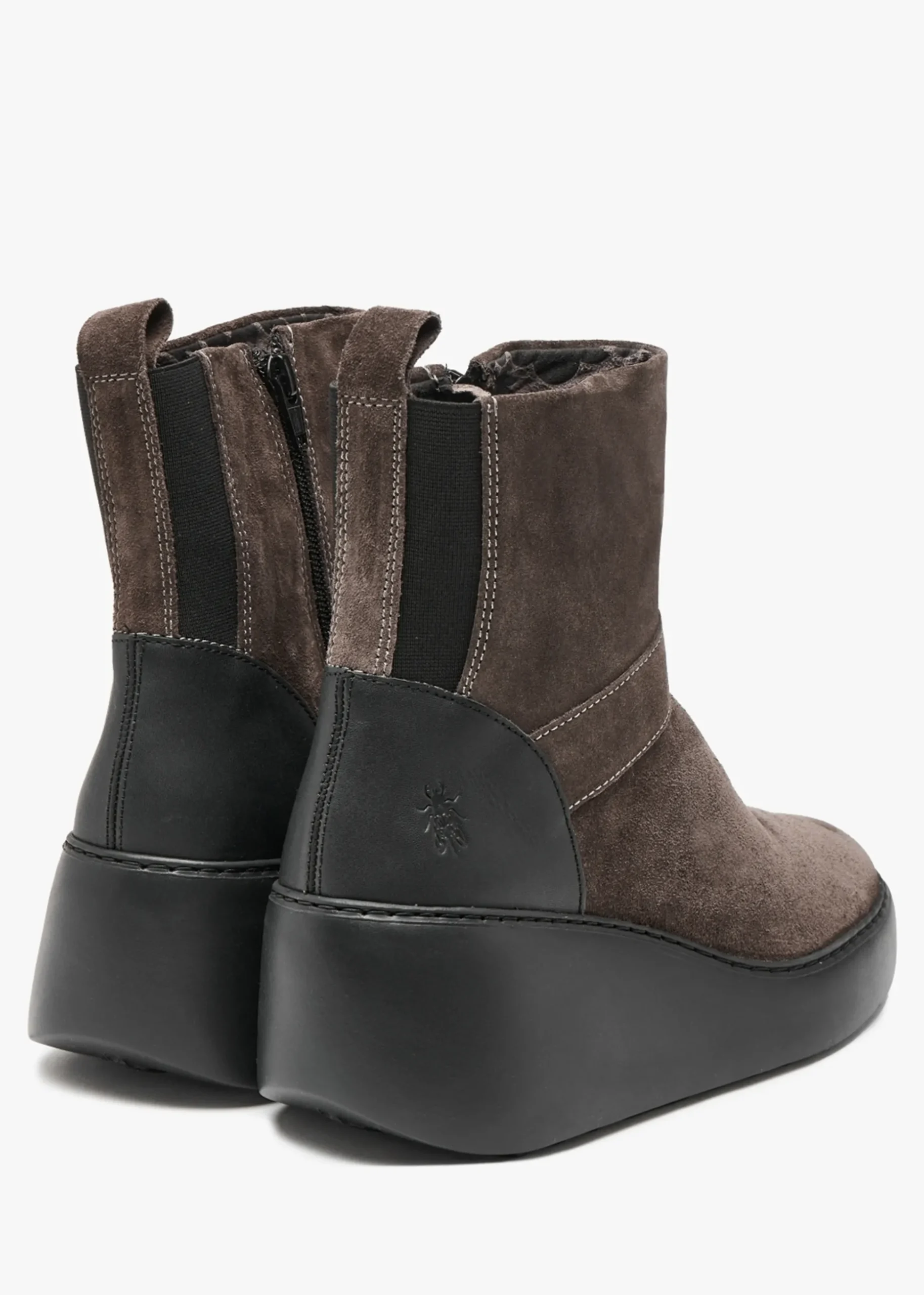 Doxe Anthracite Black Suede Wedge Boots