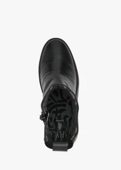 Doxe Black Leather Wedge Boots