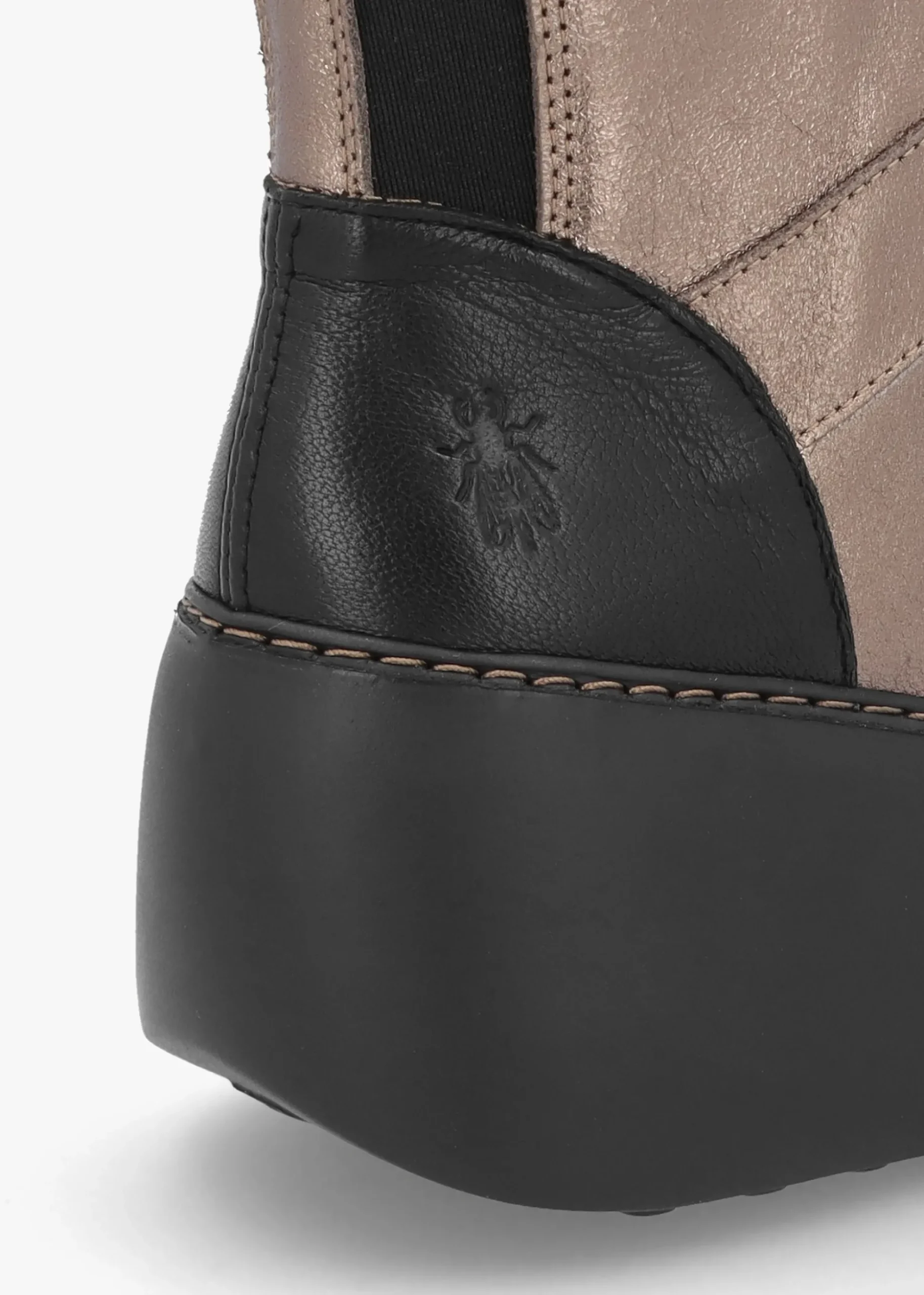 Doxe Dark Gold Leather Wedge Boots