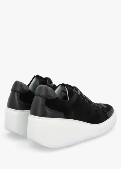 Dufy Black Suede Wedge Trainers