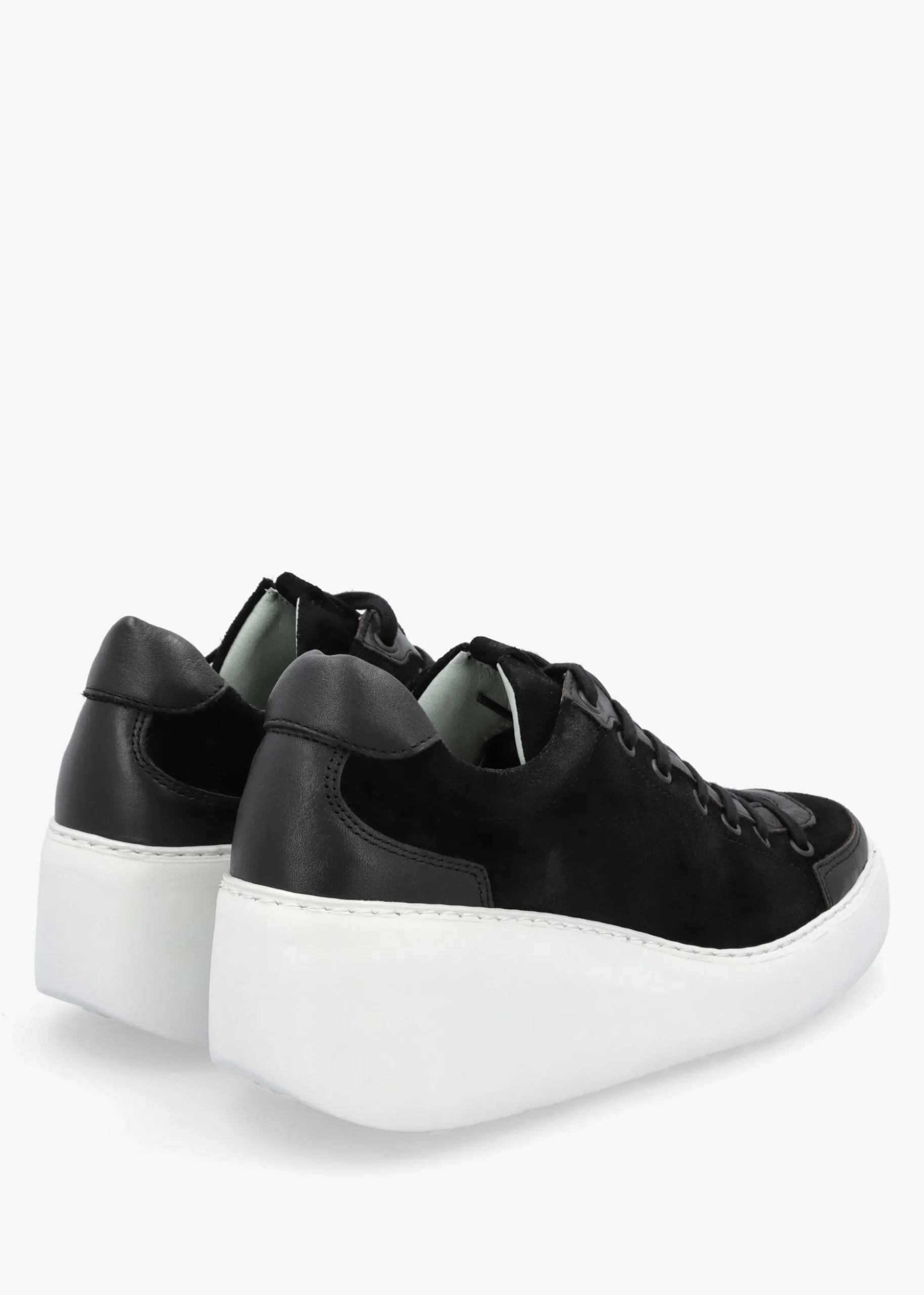 Dufy Black Suede Wedge Trainers
