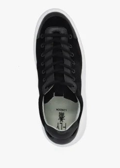 Dufy Black Suede Wedge Trainers
