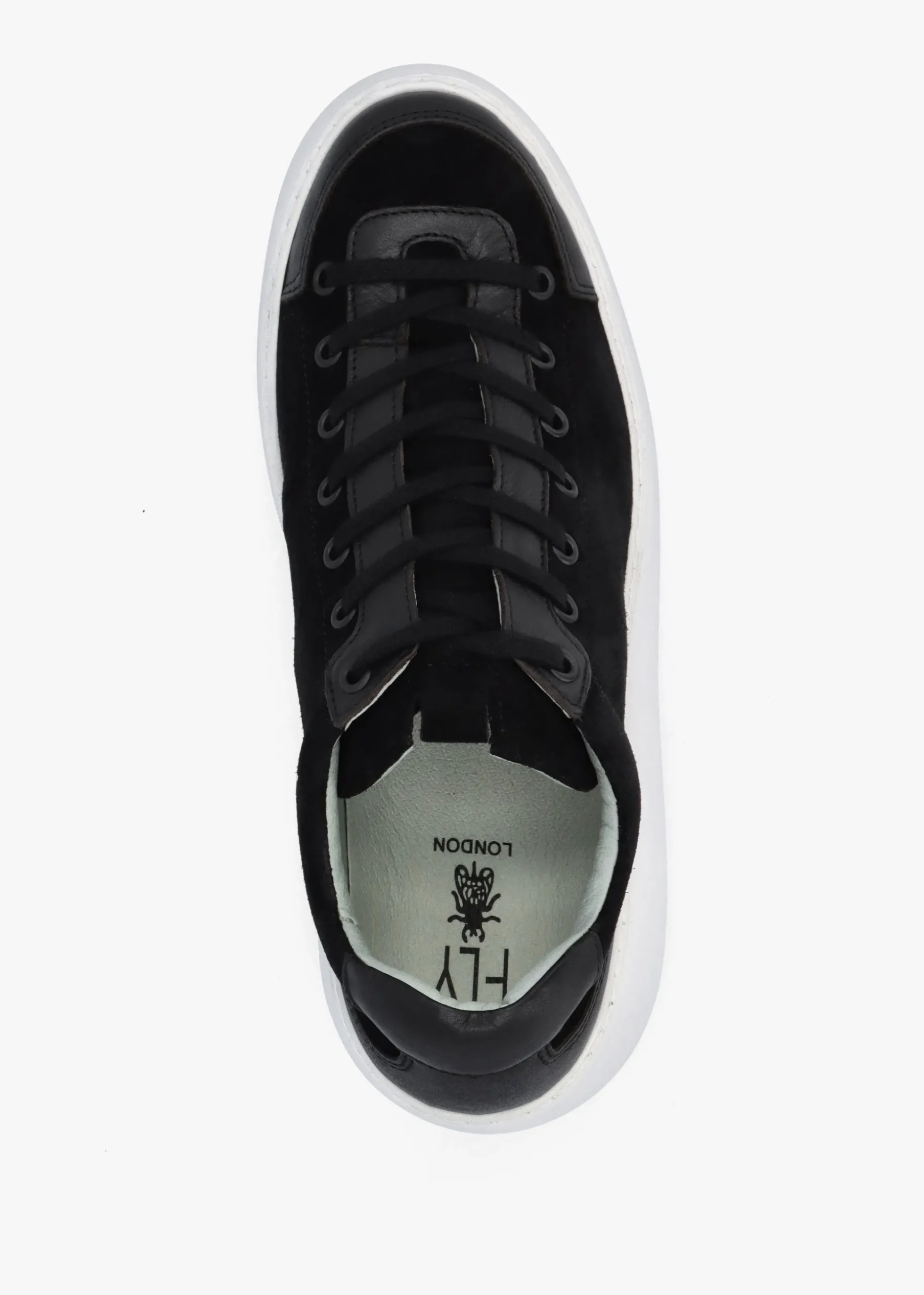 Dufy Black Suede Wedge Trainers